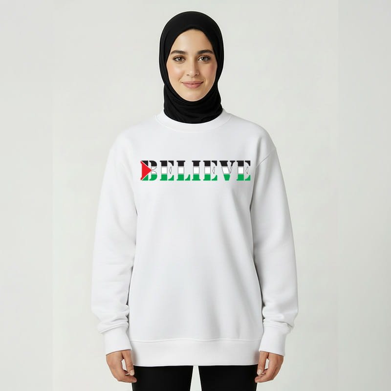 7araka_Believe_Jumper_CH_White Believe Original Jumper - Image 1